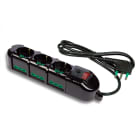 FANTON - Multipresa TRIAX 1,5m 3G1 spina S17, 3 prese P40 + 6 P17/11, con interruttore e protezione da sovratensioni, colore nero 42129