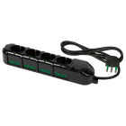 FANTON - Multipresa TRIAX 1,5m 3G1 spina S17, 4 prese P40 + 8 P17/11, colore nero