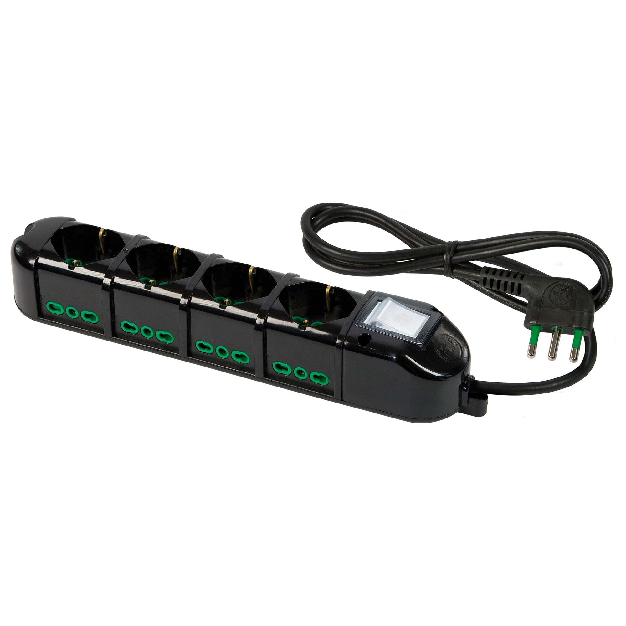 FANTON - Multipresa TRIAX 1,5m 3G1 spina S17, 4 prese P40 + 8 P17/11, con interruttore, colore nero 42133