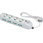 FANTON - Multipresa TRIAX 1,5m 3G1 spina S17, 4 prese P40 + 8 P17/11, con interruttore e protezione da sovratensioni, colore bianco 42134