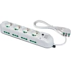 FANTON - Multipresa TRIAX 1,5m 3G1 spina S17, 4 prese P40 + 8 P17/11, con interruttore e protezione da sovratensioni, colore bianco