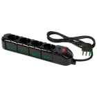 FANTON - Multipresa TRIAX 1,5m 3G1 spina S17, 4 prese P40 + 8 P17/11, con interruttore e protezione da sovratensioni, colore nero