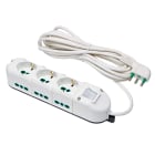 FANTON - Multipresa TRIAX 5m 3G1 spina S17, 3 prese P40 + 6 P17/11, con interruttore, colore bianco