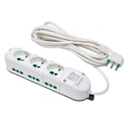 FANTON - Multipresa TRIAX 5m 3G1 spina S17, 3 prese P40 + 6 P17/11, con interruttore, colore bianco 42140