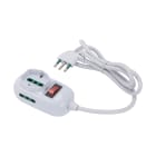 FANTON - Multipresa TRIAX 1,2m 3G0,75 spina S11, 1 presa P40 + 2 P17/11, con interruttore di sovraccarico, colore bianco