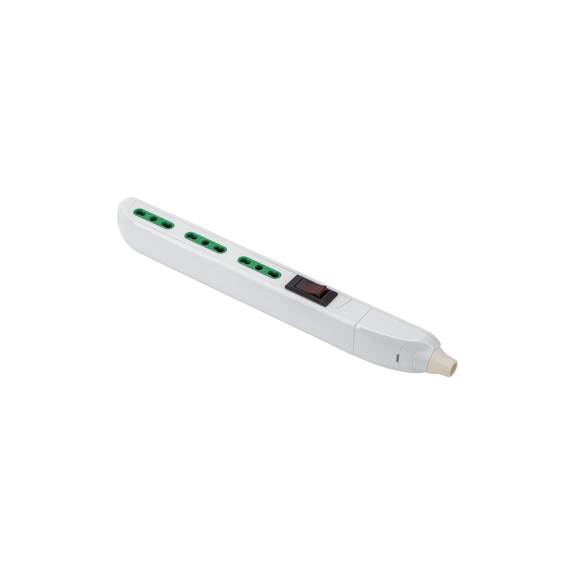 FANTON - Multipresa SLIM senza cavo, 3 prese P17/11, con interruttore di sovraccarico, colore bianco 47406