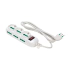 FANTON - Box + multipresa TRIAX 1,5m 3G0,75 spina S11, 3 prese P40 + 6 P17/11, con interruttore di sovraccarico, colore bianco