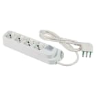 FANTON - Multipresa OMEGA 1,5m 3G1 spina S17, 4 prese P40, con interruttore, colore bianco