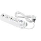 FANTON - Multipresa OMEGA 1,5m 3G1 spina S31, 4 prese P40, con interruttore, colore bianco