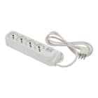 FANTON - Multipresa OMEGA 1,5m 3G0,75 spina S11, 4 prese P40, con interruttore di sovraccarico, colore bianco