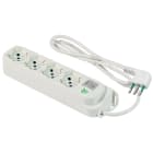 FANTON - Multipresa OMEGA ECO RELIFE 1,5m 3G0,75 spina S11, 4 prese P40, con interruttore di sovraccarico, colore bianco