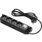 FANTON - Multipresa OMEGA 1,5m 3G1 spina S31, 4 prese P40, con interruttore, colore nero