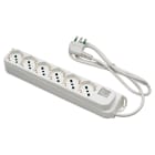 FANTON - Multipresa OMEGA 1,5m 3G1 spina S17, 6 prese P40, con interruttore, colore bianco