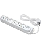 FANTON - Multipresa OMEGA 5m 3G1 spina S31, 6 prese P40, con interruttore, colore bianco