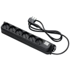 FANTON - Multipresa OMEGA 1,5m 3G1 spina S17, 6 prese P40, con interruttore, colore nero