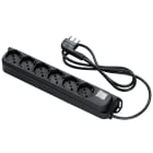 FANTON - Multipresa OMEGA 1,5m 3G1 spina S17, 6 prese P40, con interruttore, colore nero