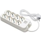 FANTON - Multipresa OMEGA 1,5m 3G1 spina S31, 4+4 prese P40, con interruttore, colore bianco