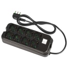 FANTON - Multipresa OMEGA 1,5m 3G1 spina S17, 4+4 prese P40, con interruttore, colore nero