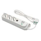 FANTON - Multipresa OMEGA ECO RELIFE 1,5m 3G0,75 spina S11, 3 prese P40 + 2 USB-A+C, con interruttore di sovraccarico, colore bianco