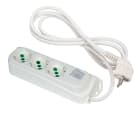 FANTON - Multipresa OMEGA 1,5m 3G1 spina S31, 3 prese P40, con interruttore, colore bianco