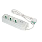 FANTON - Multipresa OMEGA 1,5m 3G0,75 spina S11, 3 prese P40, con interruttore di sovraccarico, colore bianco