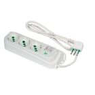 FANTON - Multipresa OMEGA ECO RELIFE 1,5m 3G0,75 spina S11, 3 prese P40, con interruttore di sovraccarico, colore bianco