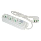 FANTON - Multipresa OMEGA ECO RELIFE 1,5m 3G1 spina S17, 3 prese P40, con interruttore, colore bianco