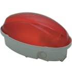 FANTON - Plafoniera MIDI ovale 60W E27 IP65, colore rosso