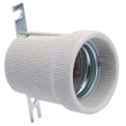 FANTON - Portalampada ceramica E27 con staffa di fissaggio, colore bianco