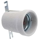 FANTON - Portalampada ceramica E27 con staffa di fissaggio, colore bianco 62834