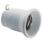 FANTON - Portalampada ceramica E40 con staffa di fissaggio, colore bianco