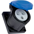 FANTON - Presa da incasso ARGO 2P+T 16A 230V 6h IP44 flangia ridotta, colore nero