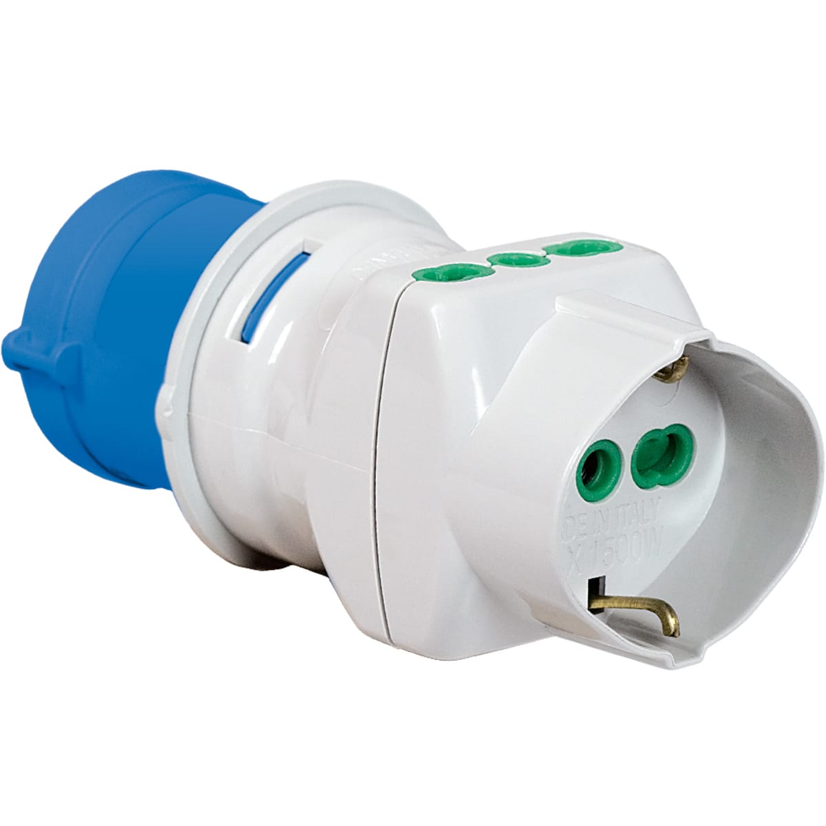 FANTON - Adattatore da spina CEE 2P+T 16A 230V a 1 presa P40 + 2 P17/11