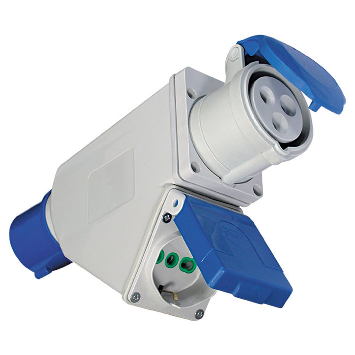 FANTON - Adattatore da spina CEE 2P+T 16A 230V a 1 presa CEE 2P+T 16A 230V + 1 P40 IP44