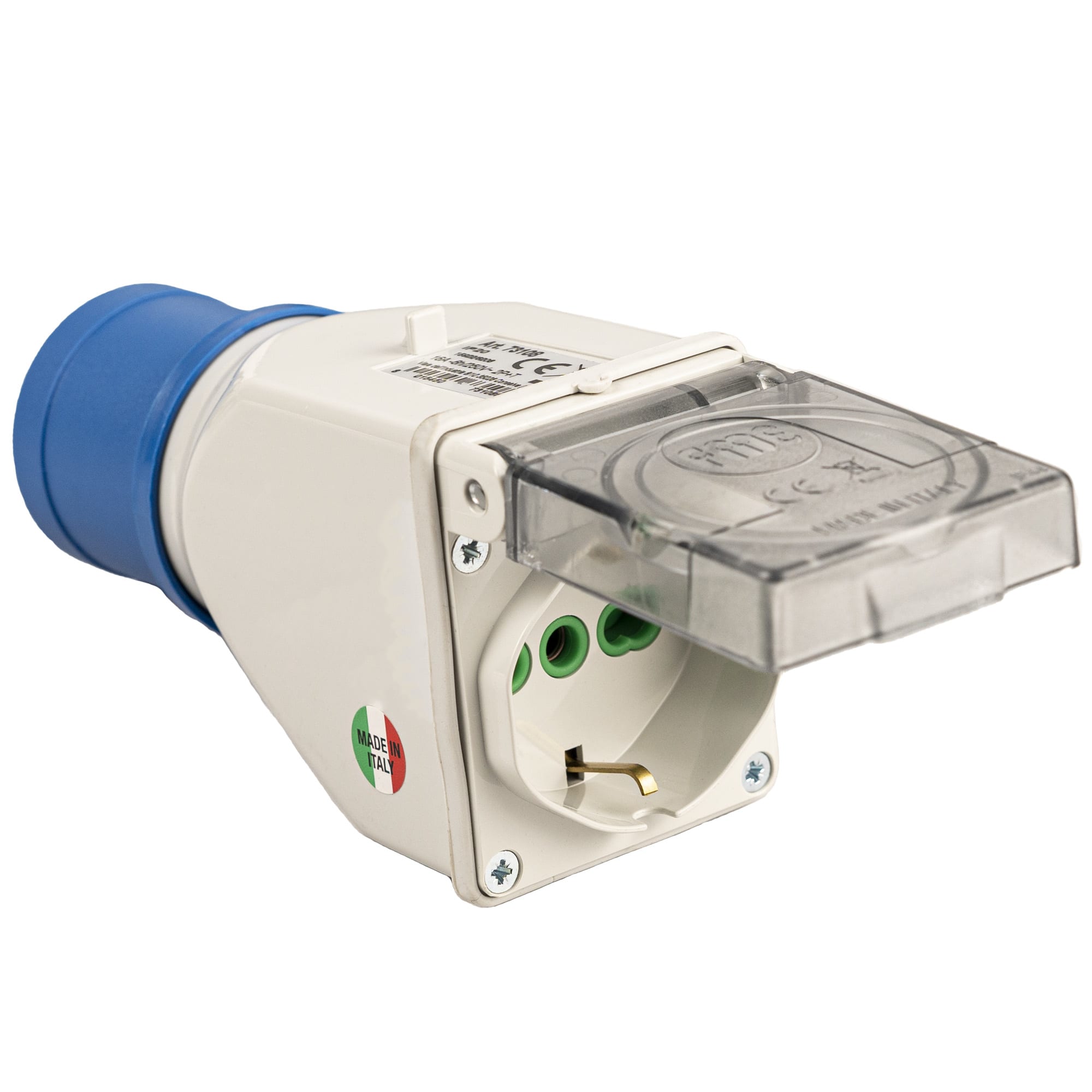 FANTON - Adattatore da spina CEE 2P+T 16A 230V a 1 presa P40 IP44