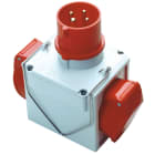 FANTON - Adattatore da spina CEE 400V a 2 prese CEE 400V IP44 laterali