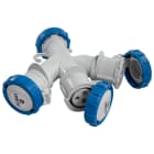 FANTON - Adattatore da spina CEE 2P+T 16A 230V a 3 prese CEE 2P+T 16A 230V IP67