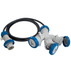 FANTON - Adattatore da spina CEE 2P+T 16A 230V a 3 prese CEE 2P+T 16A 230V, cavo 2m 3G2,5 H07RN-F, IP67