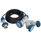 FANTON - Adattatore da spina CEE 2P+T 16A 230V a 3 prese CEE 2P+T 16A 230V, cavo 20m 3G2,5 H07RN-F, IP67