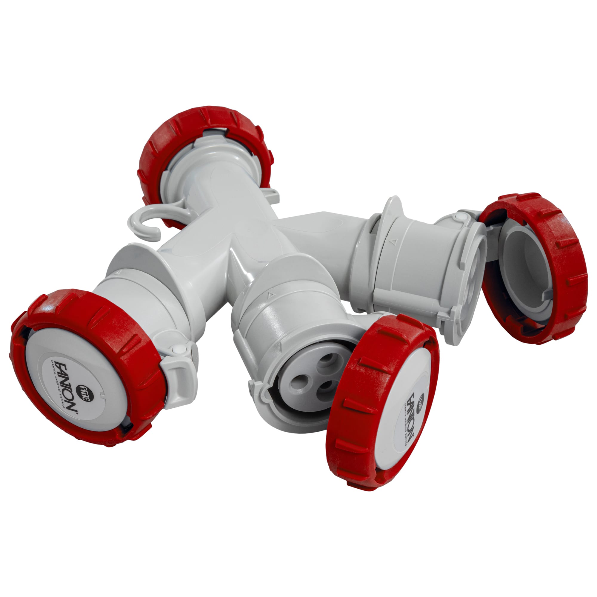 FANTON - Adattatore da spina CEE 3P+T 16A 400V a 3 prese CEE 3P+T 16A 400V IP67