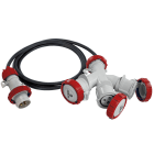 FANTON - Adattatore da spina CEE 3P+T 16A 400V a 3 prese CEE 3P+T 16A 400V, cavo 2m 4G2,5 H07RN-F, IP67 73141