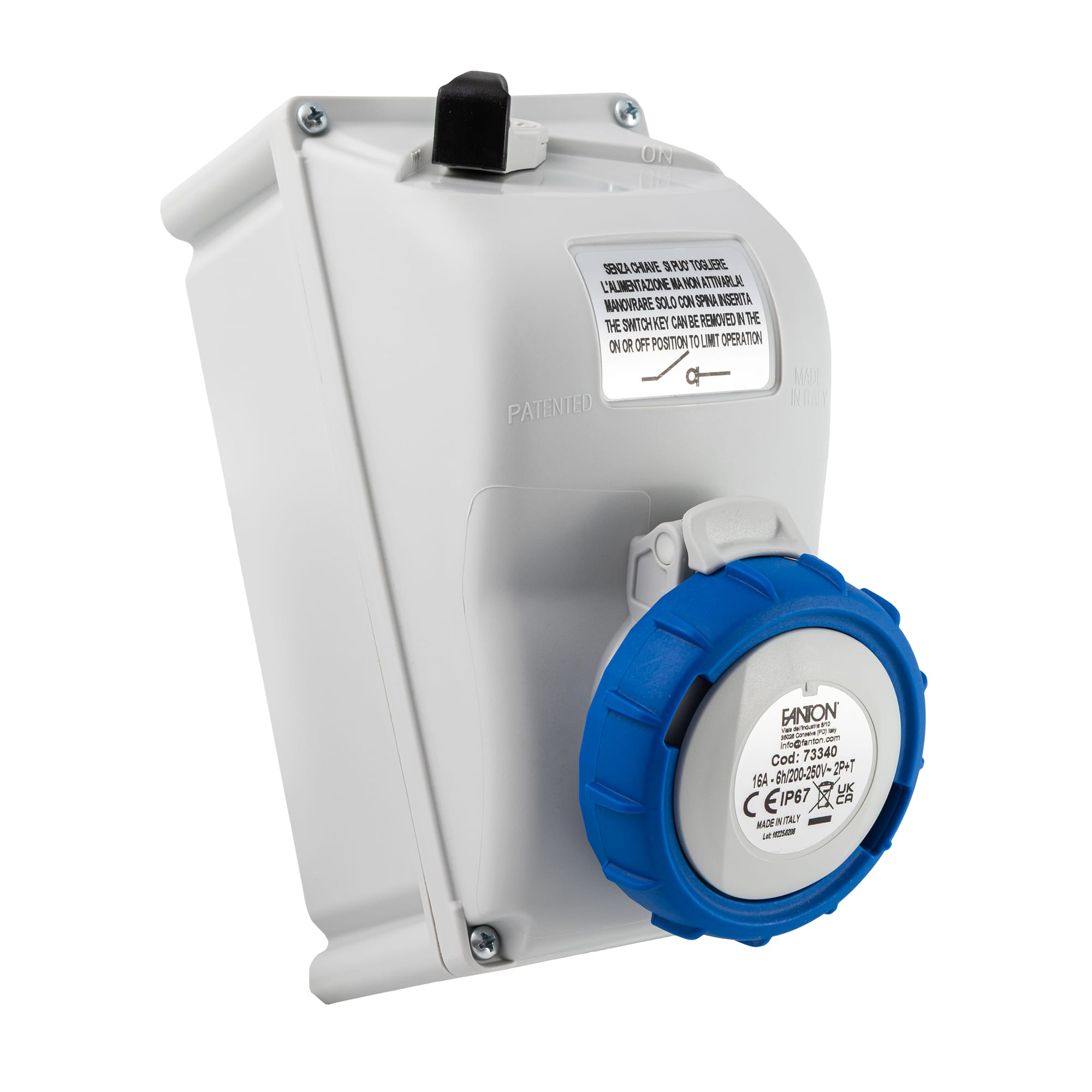 FANTON - Presa da parete interbloccata KEY BLOCK 2P+T 16A 230V 6h IP67 73340