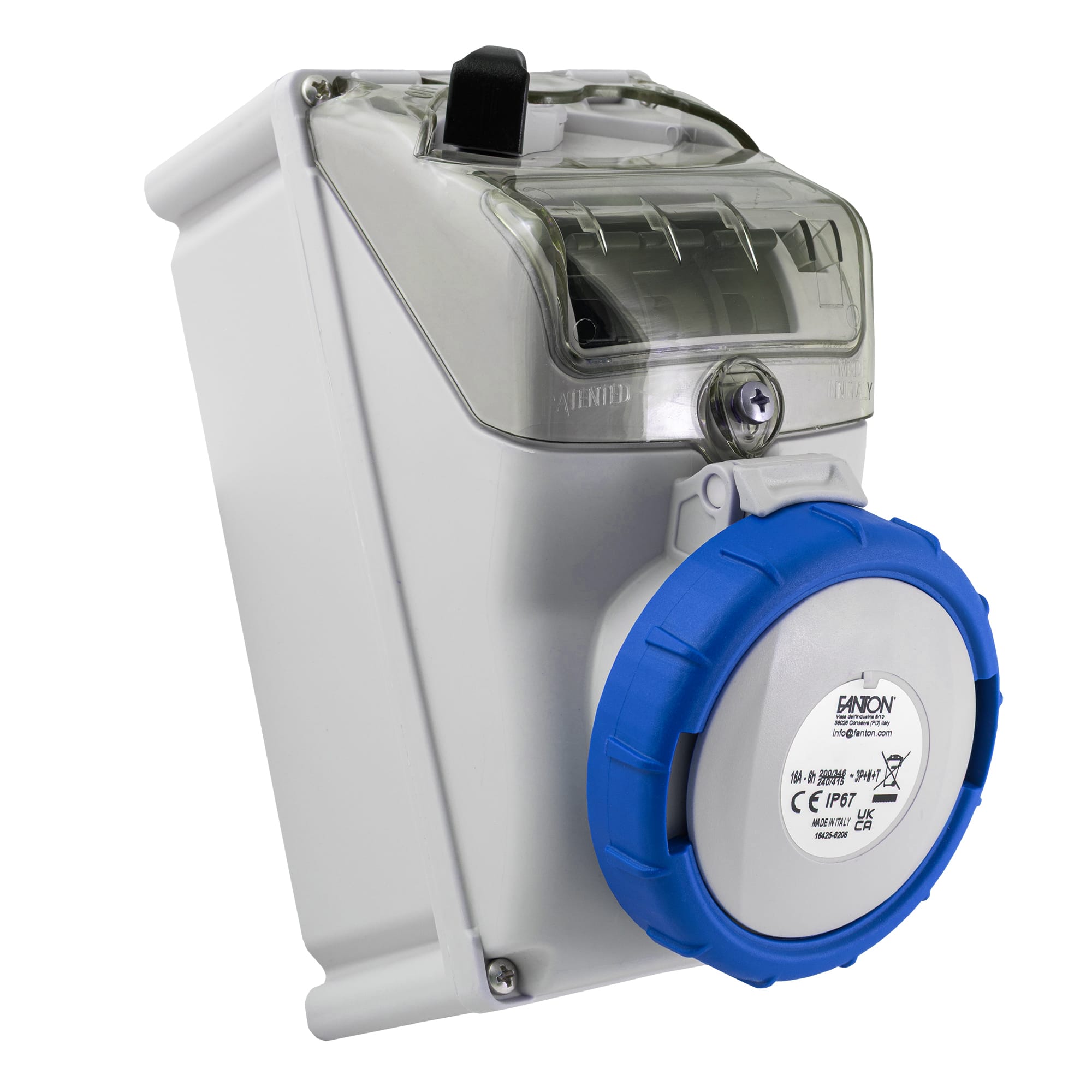 FANTON - Presa da parete interbloccata KEY BLOCK 2P+T 16A 230V 6h IP67 con portafusibili 73350