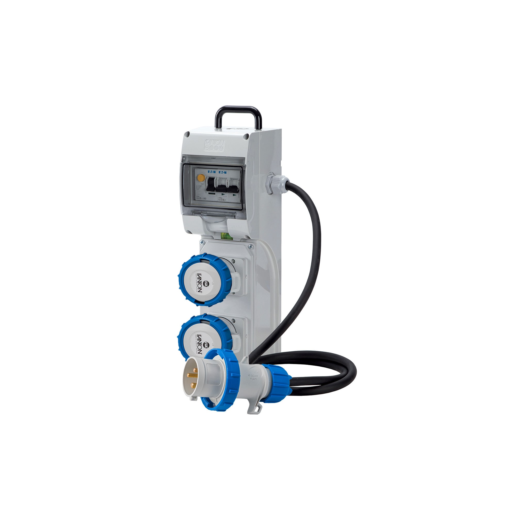 FANTON - Quadro KEY BOX 1 ASC IP65 - 2 prese CEE 2P+T 16A 230V, 2 protezioni, con cavo 1,5m, 3kW