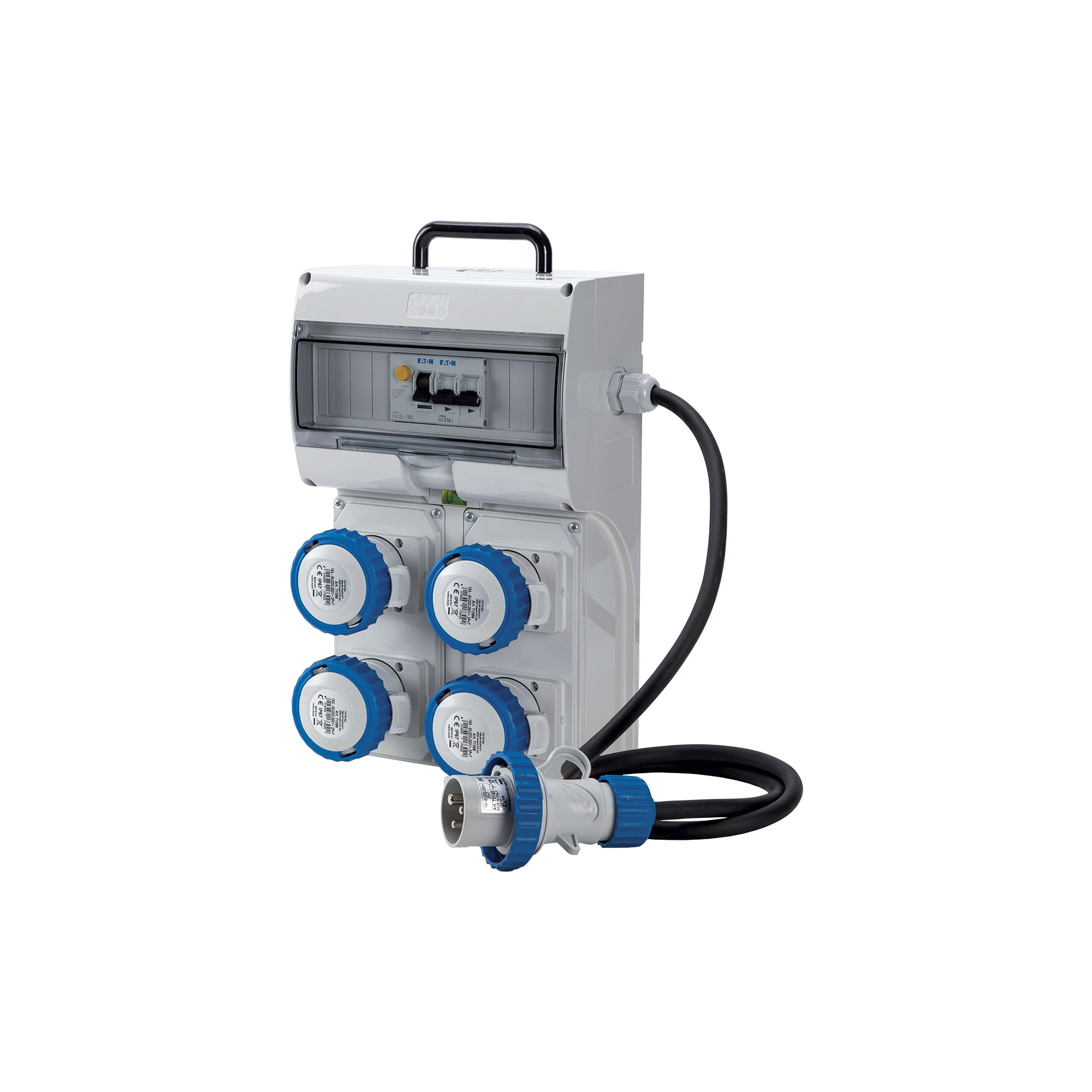 FANTON - Quadro KEY BOX 2 ASC IP65 - 4 prese CEE 2P+T 16A 230V, 2 protezioni, con cavo 1,5m, 3kW