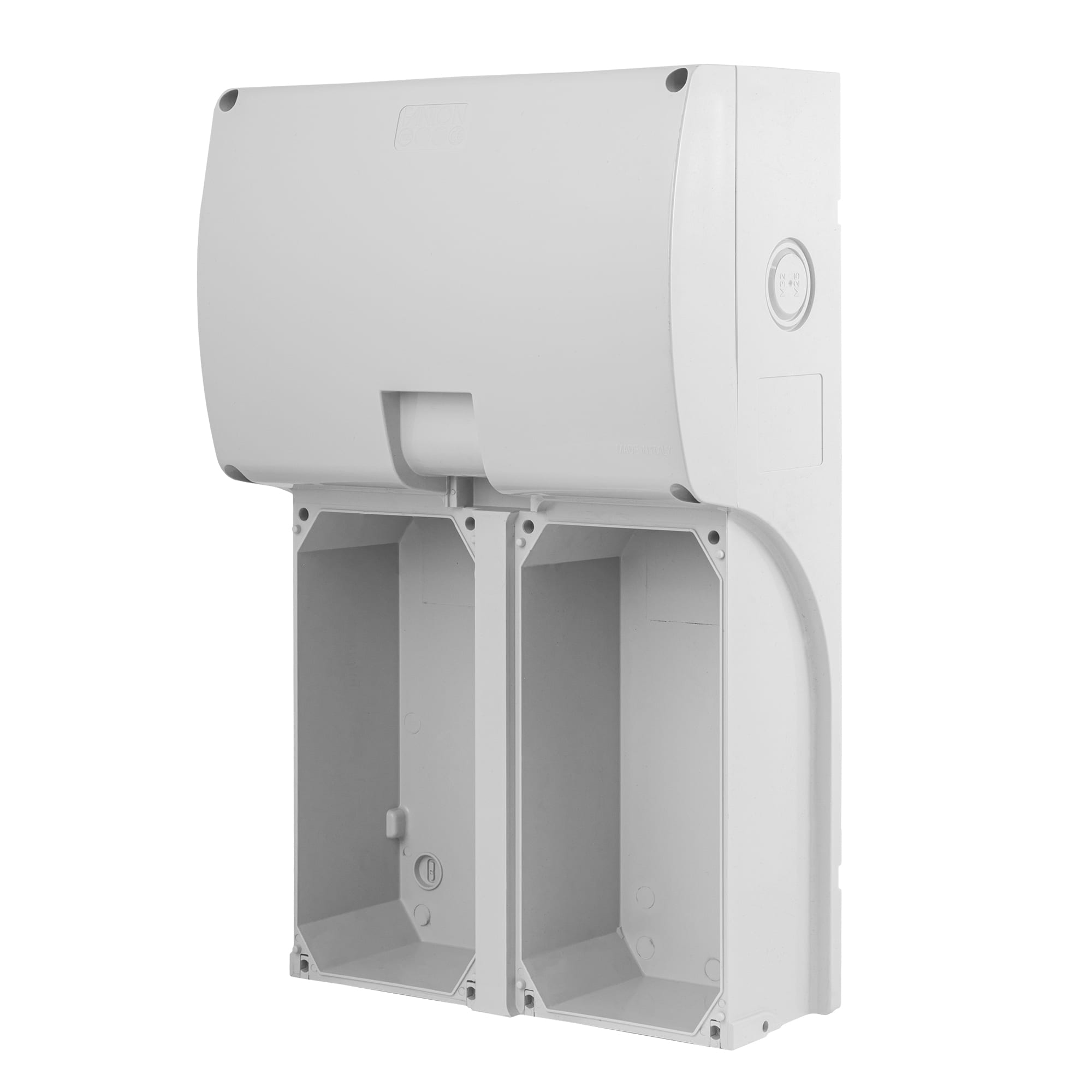 FANTON - Quadro KEY BOX 2 IP65 vuoto, con 2 fori per prese interbloccate e coperchio cieco, 14kW
