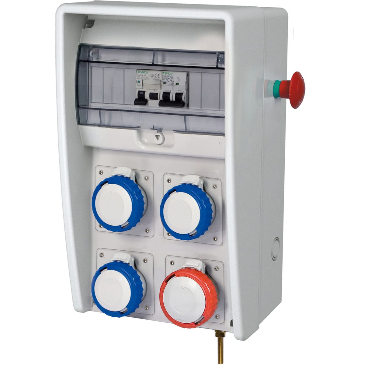 FANTON - Quadro ULISSE 250 ASC IP65 - 4 prese CEE, 2 protezioni, con morsettiera, 9kW