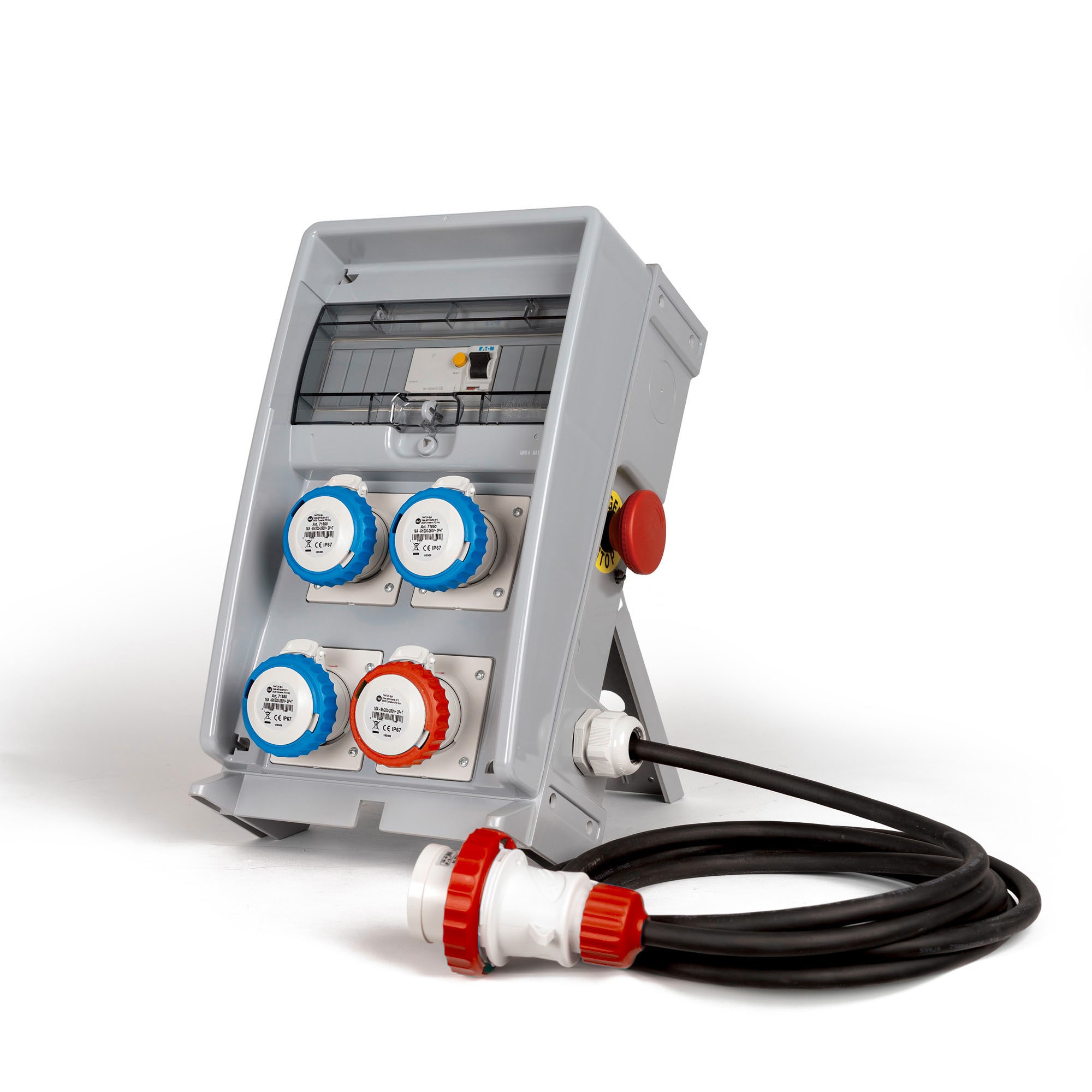 FANTON - Quadro ULISSE PRO 250 ASC IP65 - 4 prese CEE, 2 protezioni, con cavo 4m e emergenza, 9kW
