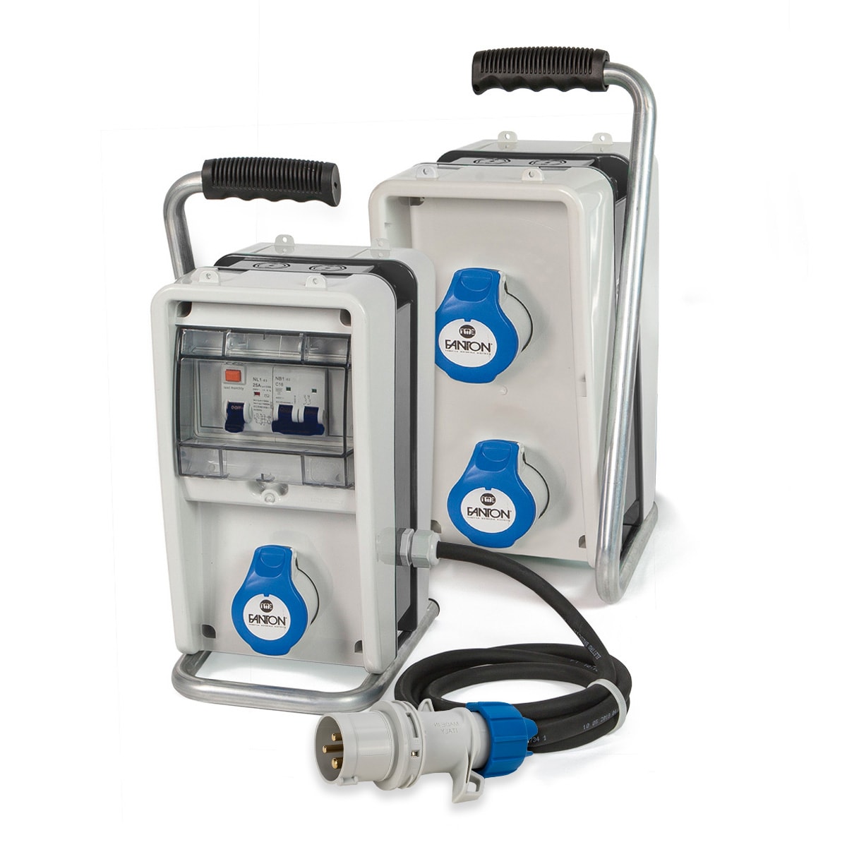 FANTON - Quadro EOLO ASC IP44 - 3 prese CEE, 2 protezioni, con cavo 2m e supporto, 3kW 74303