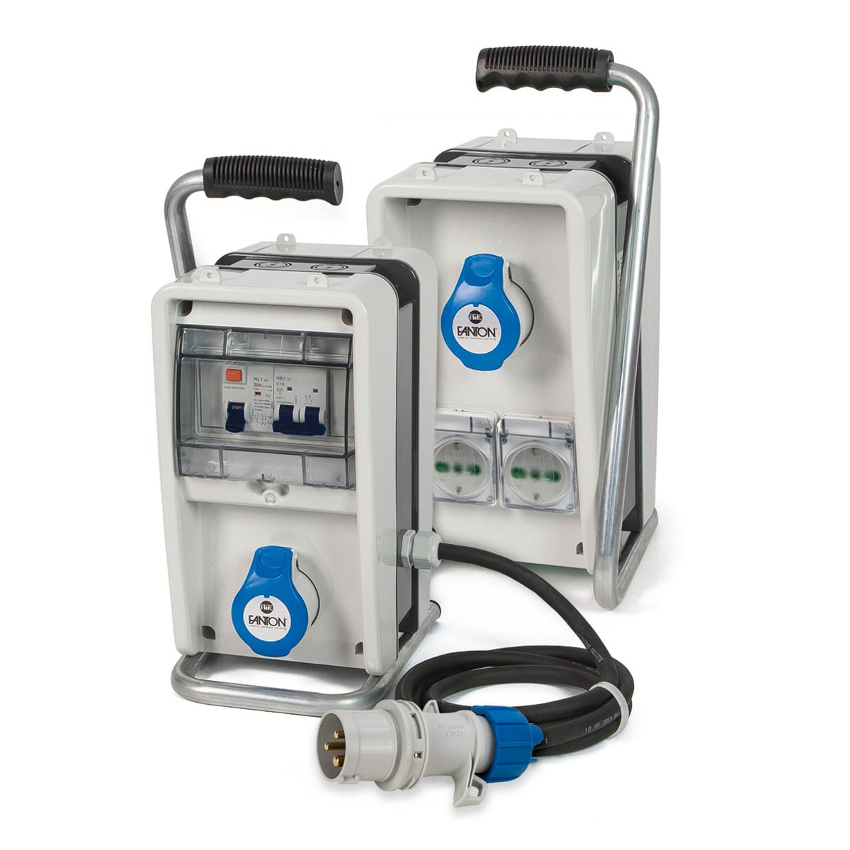 FANTON - Quadro EOLO IP44 - 4 prese, 2 protezioni, con cavo 2m e supporto, 3kW 74304